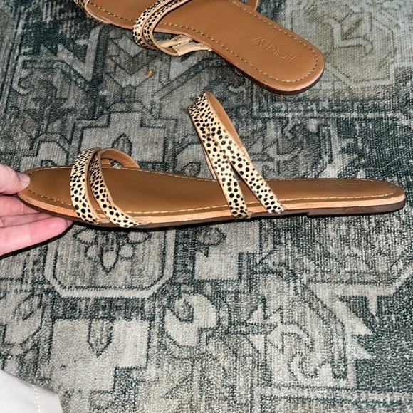 J Crew women’s Calf hair seaside slide sandals size 8 - Picture 3 of 7